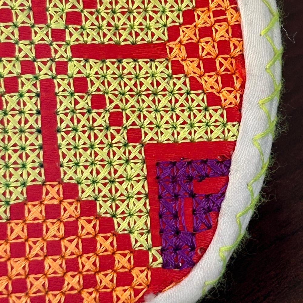 Handmade: Baby Slippers - Cross-Stitched & Embroidered - Picture 3 of 11
